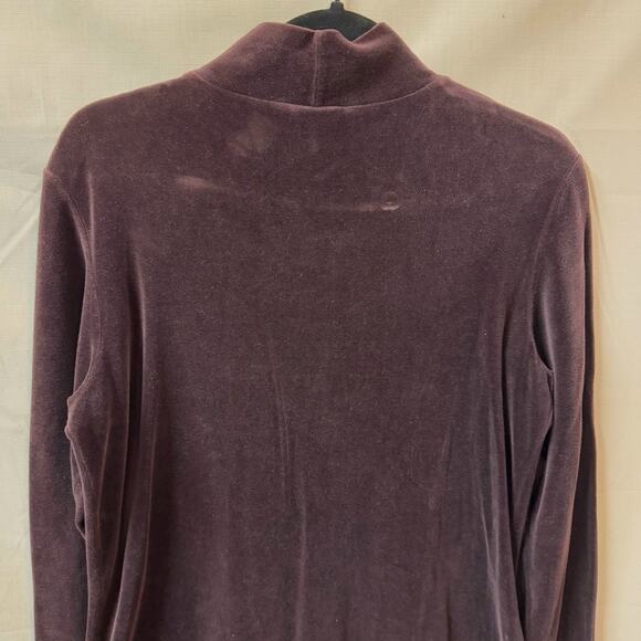 VINTAGE Lands’ End Velour Long Sleeve Dress Size S Brown Velvet Party USA Goth - Picture 5 of 7